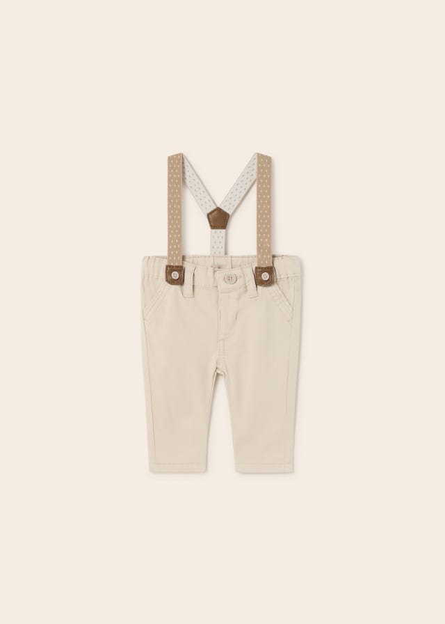 (image for) Pantalone lungo in cotone con bretelle neonato mayoral Art. 23-01510-051
